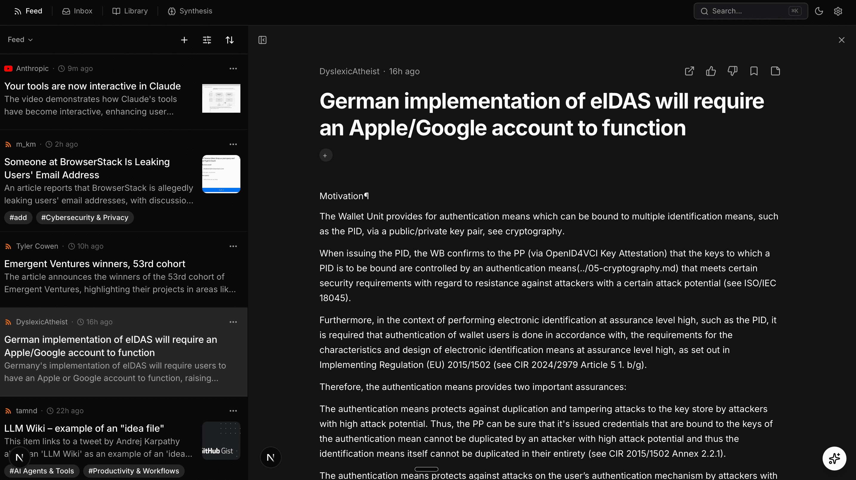 Filter desktop app — unified feed with articles from RSS, YouTube, podcasts, and more